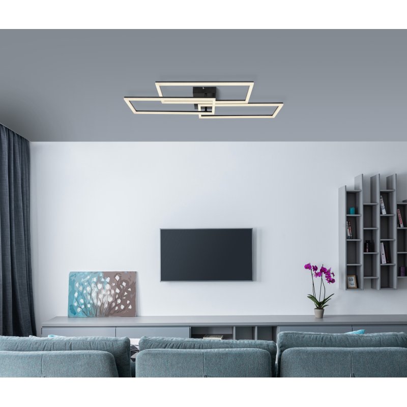 Globo 67247-58SH TINY - Stropní LED svítidlo ovládané ovladačem, nebo z mobilní aplikace TUYA, 3000 - 6500K,  LED 58W, 90 x 40cm