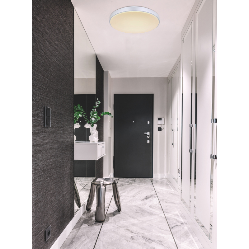 Globo 41586-18 SONNY - Stropní stříbrné LED svítidlo s dálkovým ovladačem, LED 18W, 2700-6500K, Ø 41cm