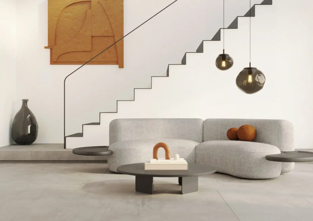 Kaspa 11156108 AVIA BLACK L - Závěsné černé svítidlo s nepravidelným průhledným stínidlem v grafitové barvě, 1 x E27, Ø 40cm