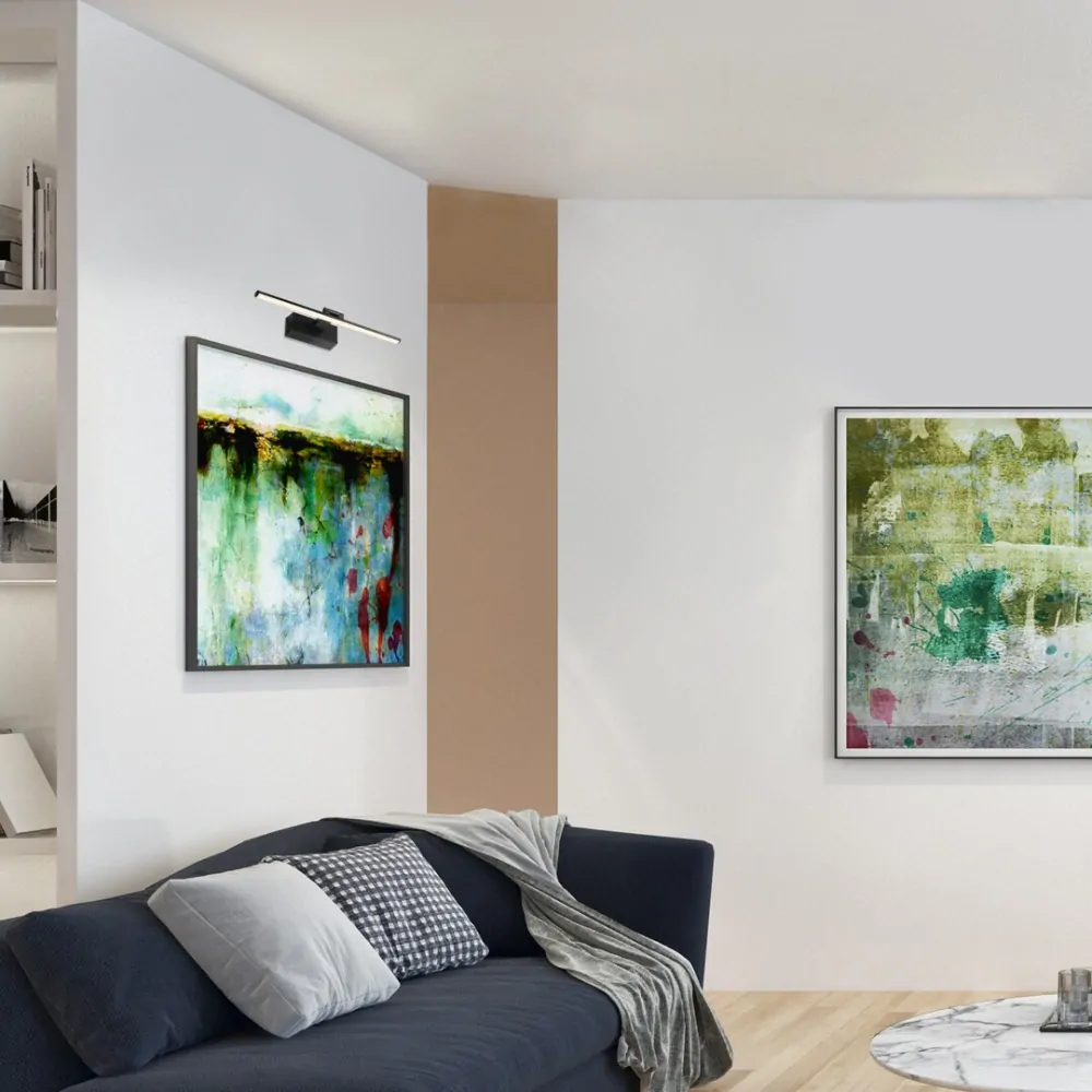 Rabalux 78001 GATEN - LED nástěnné svítidlo v černé barvě k nasvícení obrazu nebo k zrcadlu, LED 8W, 3000K, 45cm