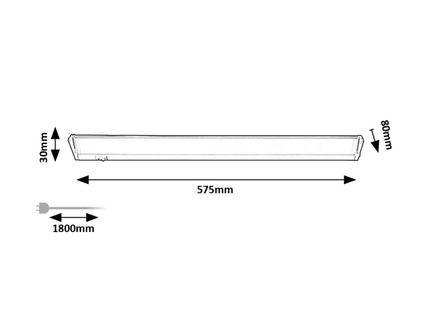 Rabalux 78060 EASYLIGHT - LED výklopné kuchyňské podlinkové svtítidlo s vypínačem a kabelem do zásuvky ve stříbrné barvě, LED 10W, 750lm, 4000K, 57,5cm