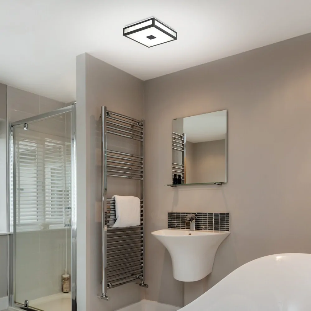 Rabalux 75033 ZOYA - Stropní LED svítidlo do koupelny v černé barvě, LED 24W, 4000K, IP44, 40 x 40cm