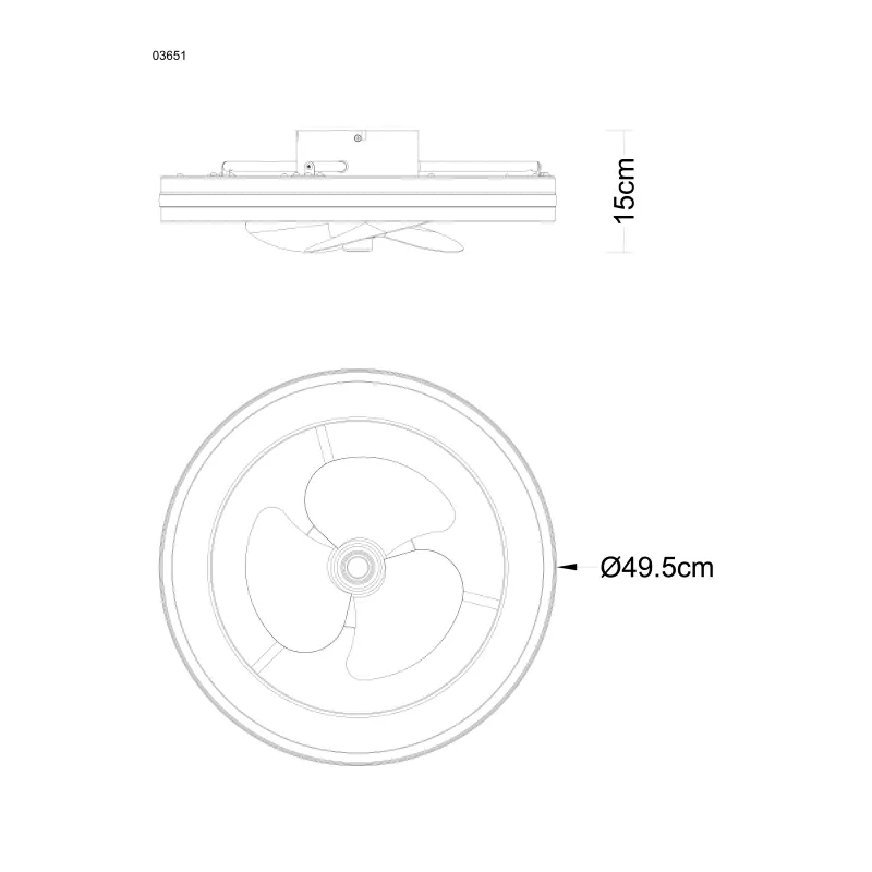 Globo 03651 GATIAN - Stropní LED ventilátor v černé barvě,dálkové ovladání, LED 30W, 2700-6500K
