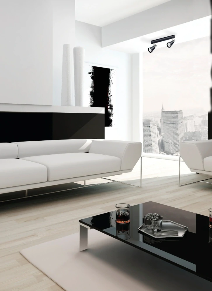 Kanlux 33093 SEMPRA - Stropní bodové svítidlo v černé barvě, 2 x GU10