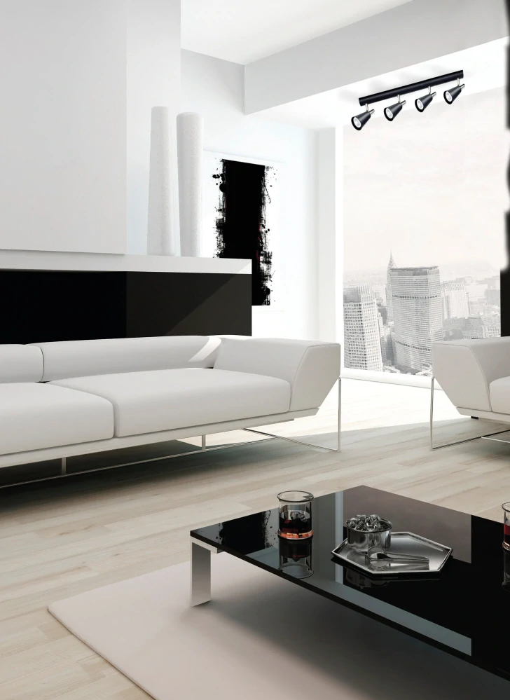 Kanlux 33097 SEMPRA - Stropní bodové svítidlo v černé barvě, 4 x GU10