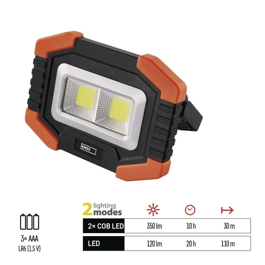 Emos P4112 COB LED - LED přenosná svítidla na 3x AA baterii, 350lm, IP20