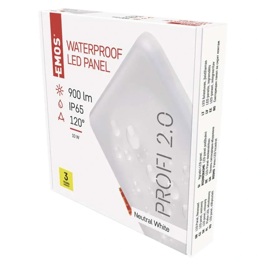 EMOS ZV2132 VIXXO - LED panel čtvercový vestavný bílý, 10W, 4000K, IP65, 12,5 x 12,5cm