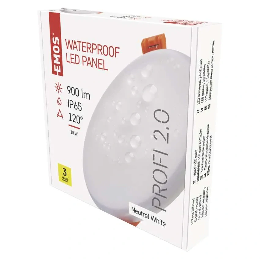 EMOS ZV1132 VIXXO - LED panel kulatý vestavný bílý, 10W, 4000K, IP65, Ø 12,5cm