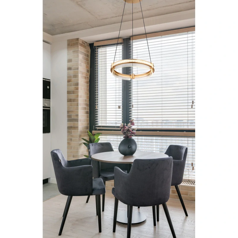 Globo 67196-36H BLONDIE - Stmívatelný závěsný lustr ve zlaté barvě s K5 krystalky dálkovým ovladačem, LED 36W, 2700 - 6000K, Ø 40cm