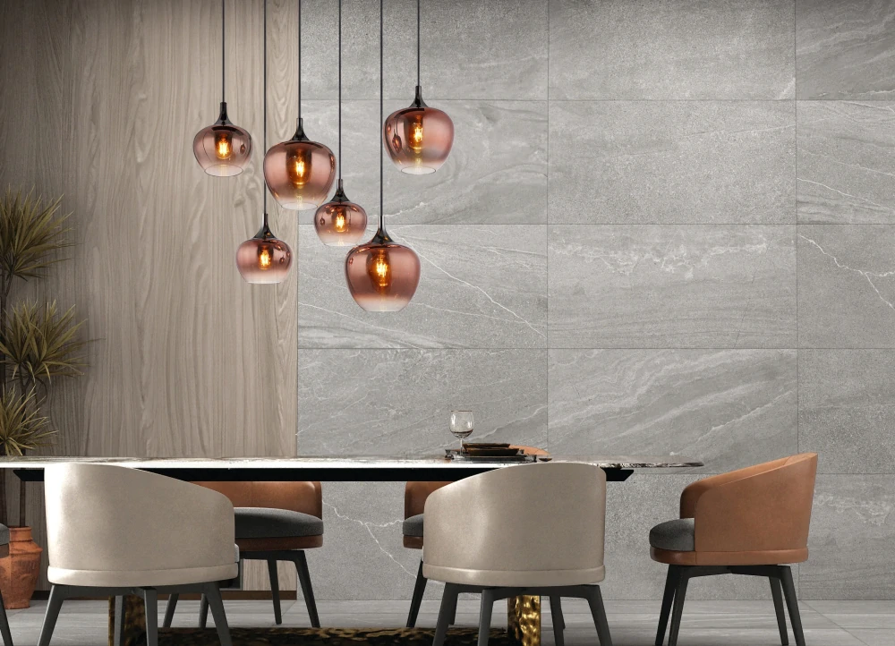 Globo 15548-6HG MAXY - Závěsný černý lustr se skleněnými měděnými stínidly, 6x E27, 86 x 42cm