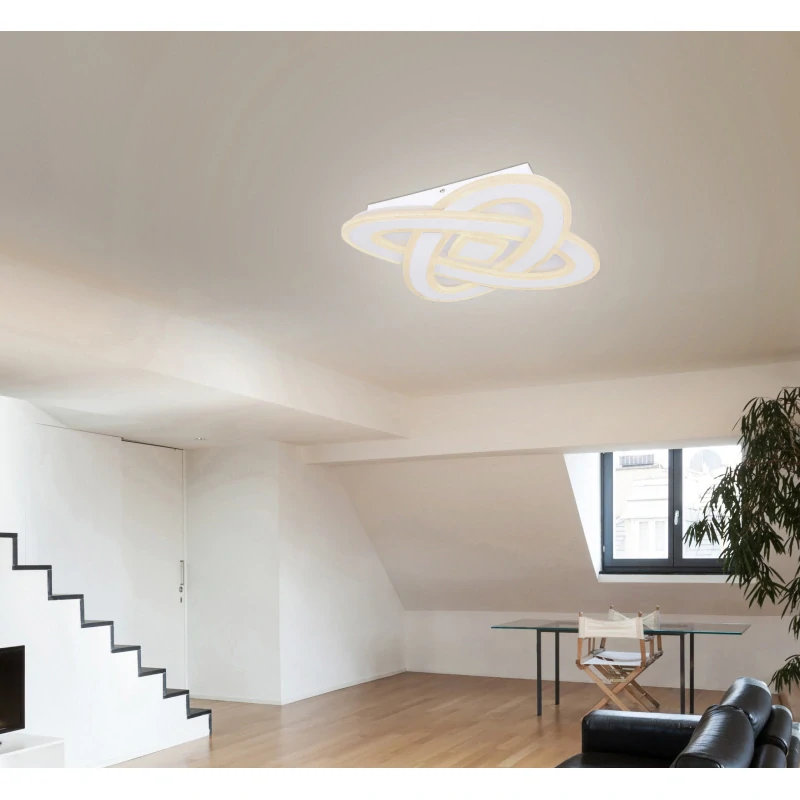 Globo 48287-36 LARIO - Stropní LED svítidlo v bílé barvě s ovladačem, LED 36W, 3000 - 6000K, 50 x 50cm