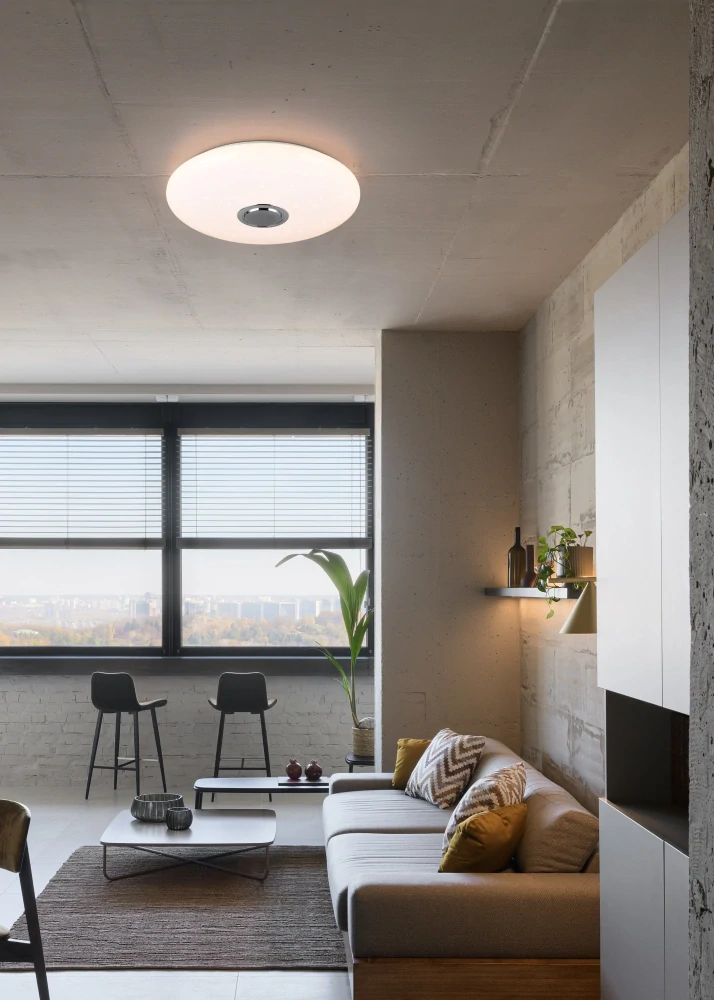 Trio Leuchten R69031901 MUSICA - Stropní LED RGB svítidlo s bluetooth reproduktorem a dálkovým ovladačem, LED 33W, 2700 - 6500K, Ø 58cm