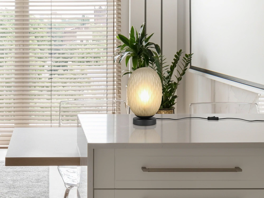 Trio Leuchten 564200115 FACETTE - Stolní lampička na noční stolek, 1 x E27, Ø 17cm 