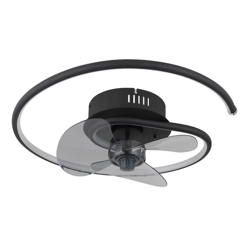 Globo 03660 KOREN - Stropní LED ventilátor v černé barvě,dálkové ovladání, LED 30W, 2700-6500K