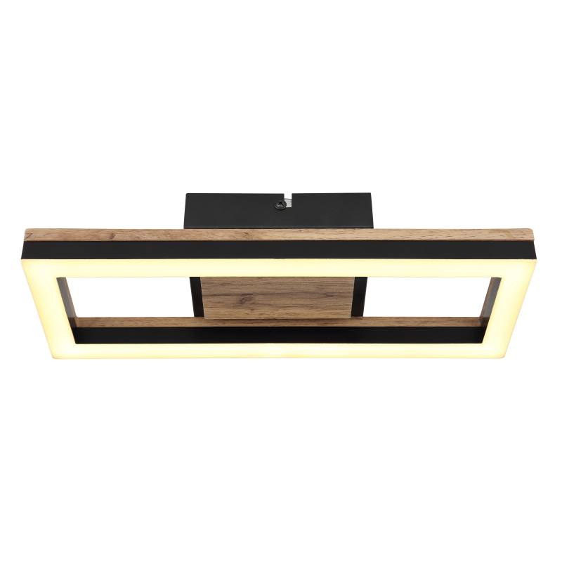 Globo 67297D1 BEATRIX - Stropní LED svítidlo v černé barvě s MDF dřevem, LED 12W, 3000K