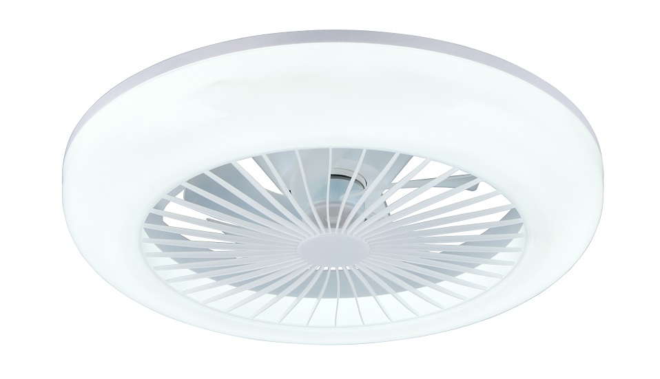 Trio Leuchten R64032101 MORA - Levný stropní LED ventilátor s dálkovým ovladačem, LED 13W, 1400lm, 2700-6500K, Ø 45cm