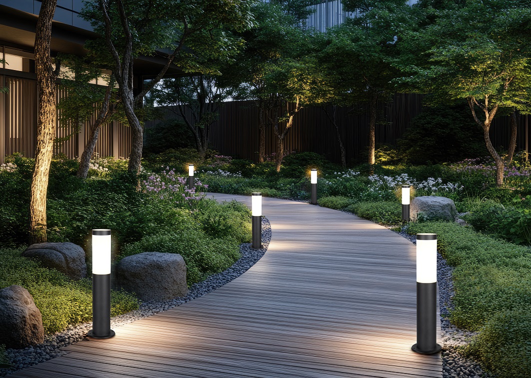 Trio Leuchten 509760132 TRIOTO - Stojací venkovní lampa v černé barvě, 1 x E27, IP44, 45cm