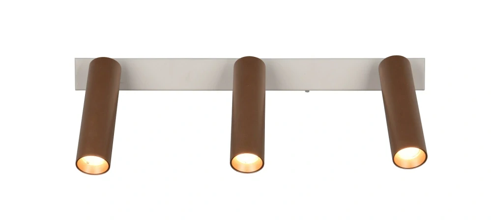 Trio Leuchten 849210365 AMBALA - LED stropní bodové svítidlo v kávové barvě s přepínačem barvy světla 2300 + 3000 + 4000K, LED 3 x 5,5W