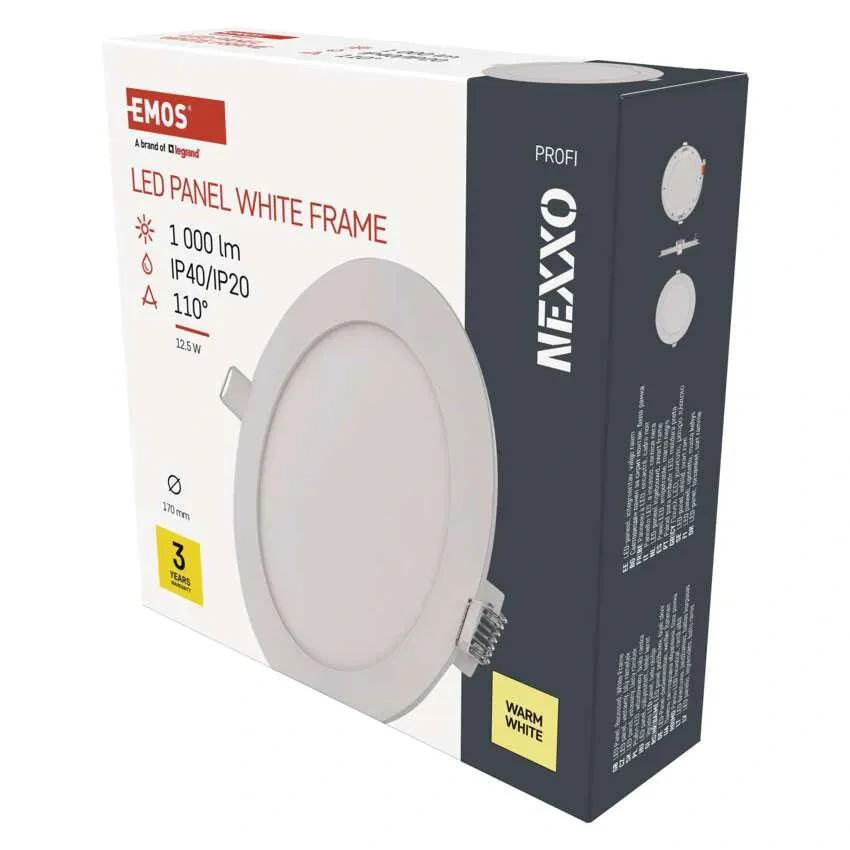 EMOS ZD1134 NEXXO - Podhledový LED panel, 12,5W, 1000lm, 3000K, IP40/IP20 Ø 17cm