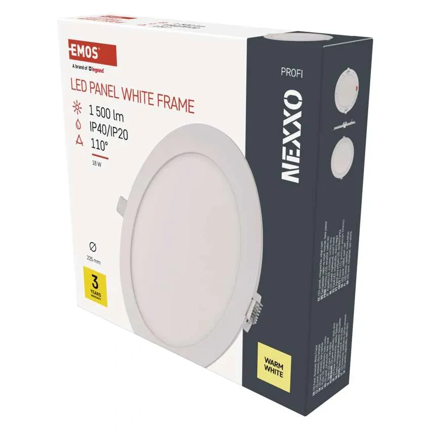 EMOS ZD1144 NEXXO - Podhledový LED panel, 18W, 1500lm, 3000K, IP40/IP20 Ø 22,5cm