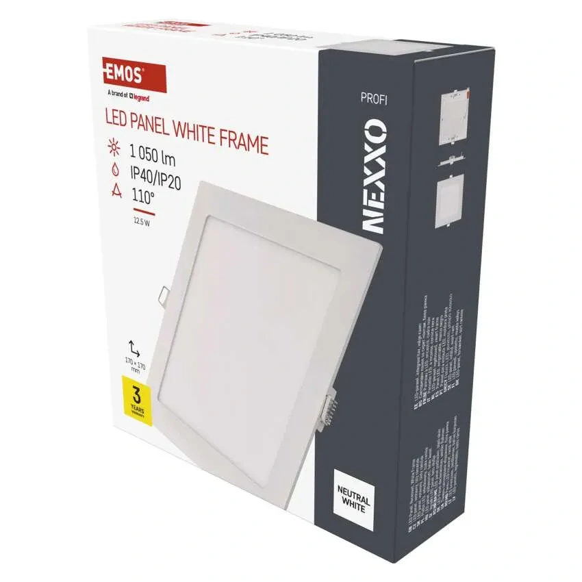 EMOS ZD2135 NEXXO - Podhledový LED panel, 12,5W, 1050lm, 4000K, IP40/IP20, 17 x 17cm