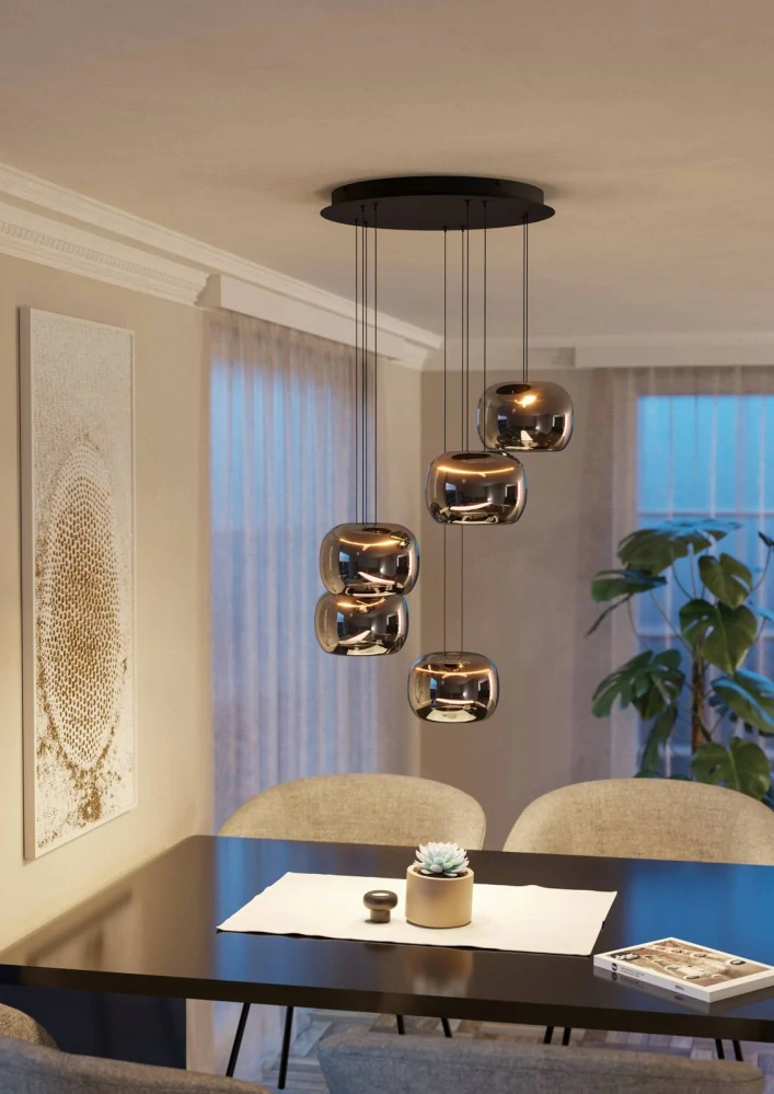 Eglo 390434 HORTUNAS - Závěsné LED pětiramenné svítidlo, LED 29W, 3000K, Ø 50cm