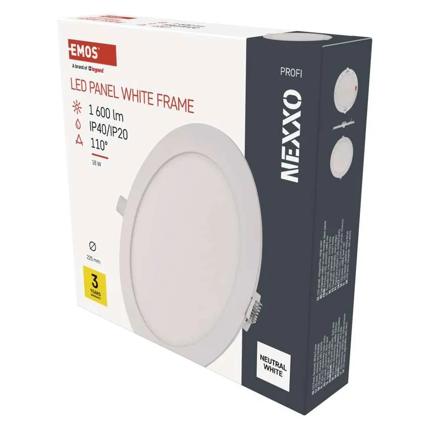 EMOS ZD1145 NEXXO - Podhledový LED panel, 18W, 1600lm, 4000K, IP40/IP20, Ø 22,5cm