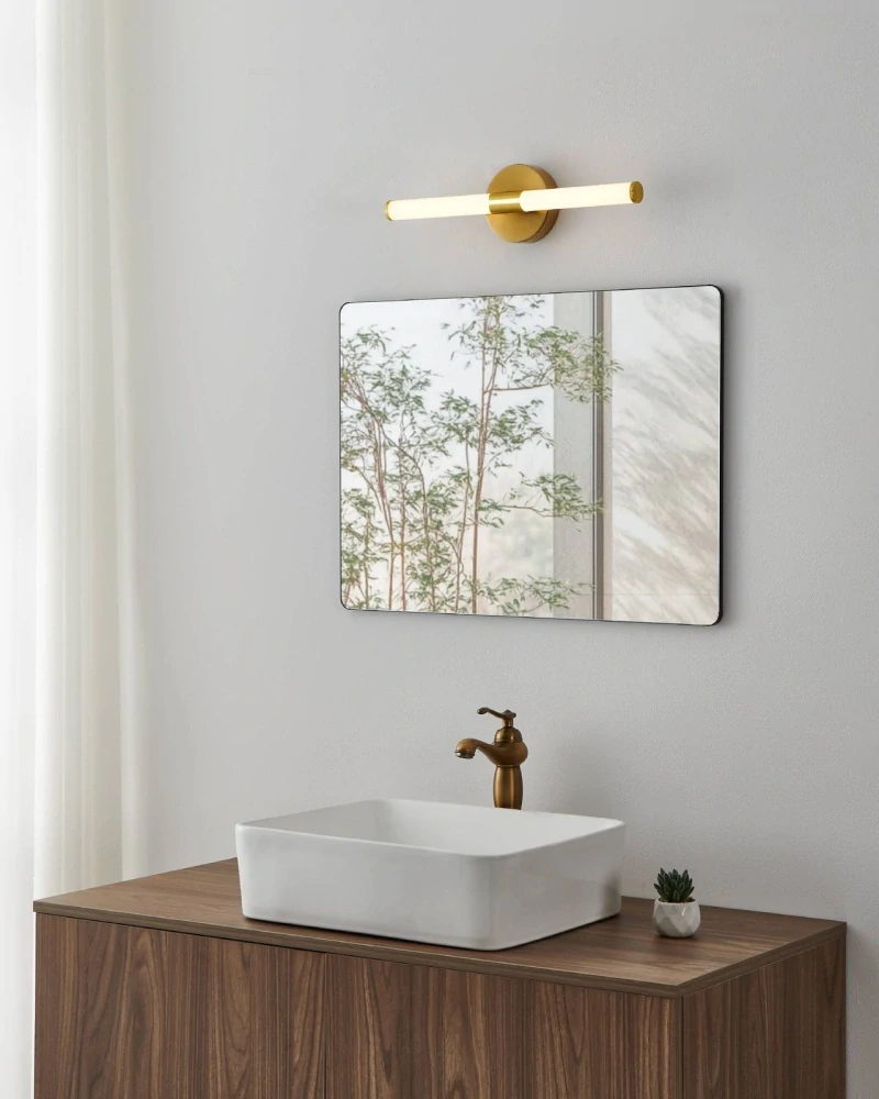 Eglo 901854 RAMOLA - Koupelnové svítidlo k zrcadlu v kartáčované mosazi, LED 7,5W, 3000+4000+6500K, IP44, 45cm