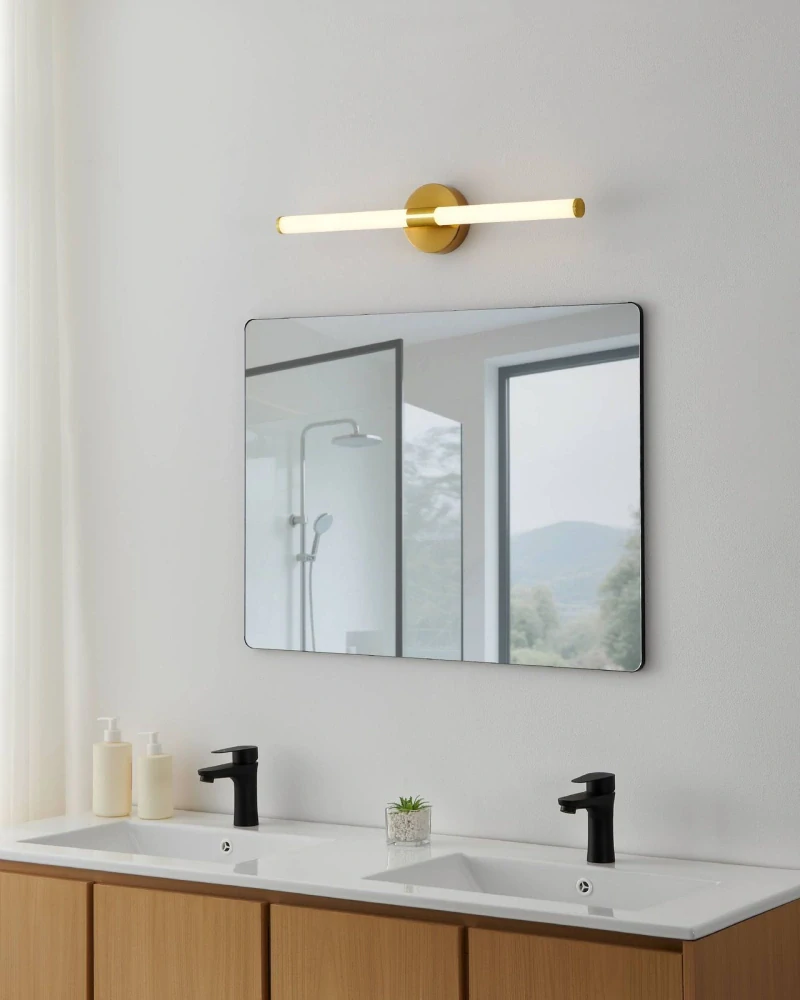 Eglo 901855 RAMOLA - Koupelnové svítidlo k zrcadlu v kartáčované mosazi, LED 11W, 3000+4000+6500K, IP44, 60cm