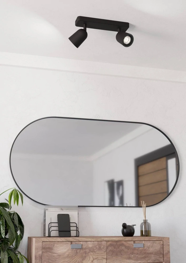 Eglo 901953 CAMALDOLI - Elegantní bodové stropní svítidlo v černé barvě, 2 x GU10, 30cm