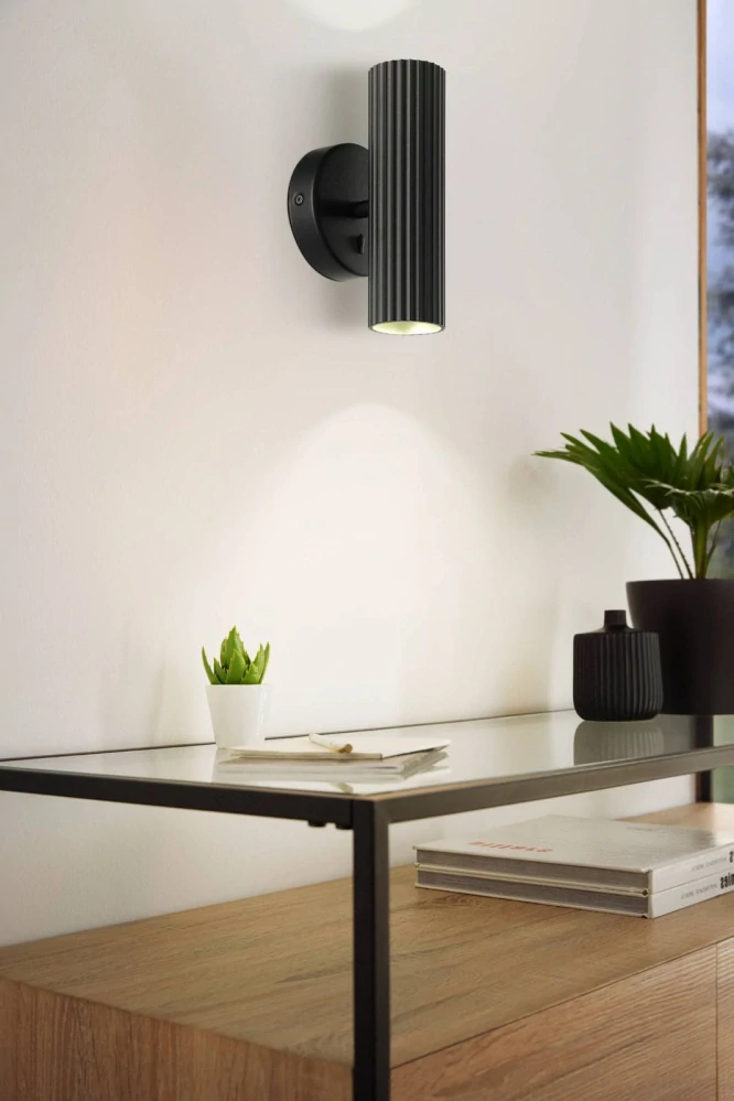 Eglo 902032 PORTILLO - Elegantní bodové svítidlo s vypínačem v černé barvě, svítí nahoru i dolů, 2 x GU10