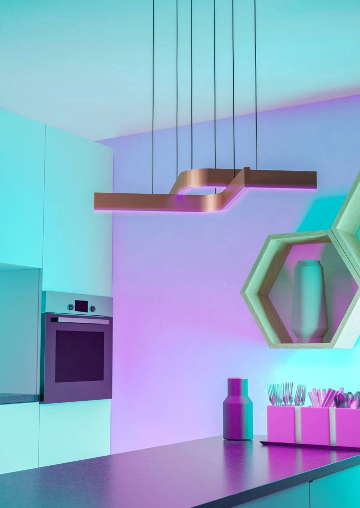 Eglo ZIGBEE 901864 FOLCINO-Z - Závěsné LED RGB svítidlo ovládané ovladačem, nebo z mobilní aplikace, LED 36W, 64 x 43,5cm