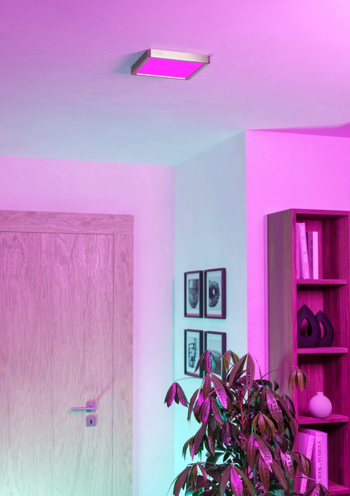 Eglo ZIGBEE 901383 FUEVA 6-Z - Stropní LED čtvercové RGB svítidlo ovládané ovladačem, nebo z mobilní aplikace, LED 10,5W, 22 x 22cm, IP44