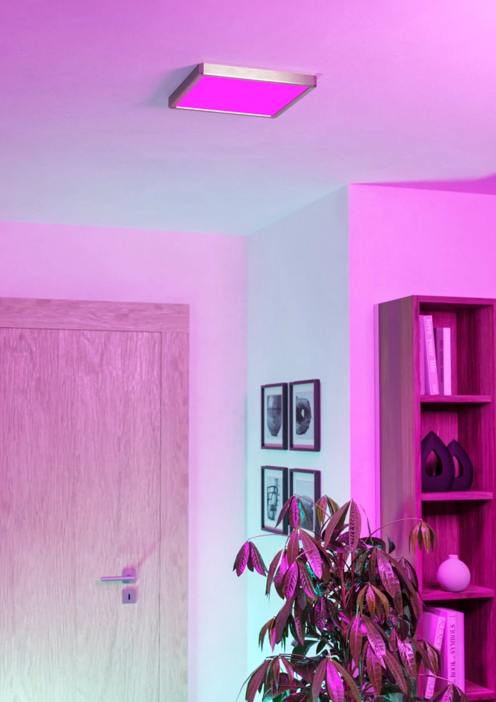 Eglo ZIGBEE 901384 FUEVA 6-Z - Stropní LED čtvercové RGB svítidlo ovládané ovladačem, nebo z mobilní aplikace, LED 13,5W, 29,5 x 29,5cm, IP44