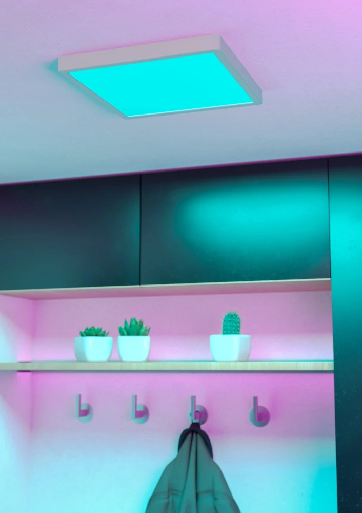 Eglo ZIGBEE 901379 FUEVA 6-Z - Stropní LED čtvercové RGB svítidlo ovládané ovladačem, nebo z mobilní aplikace, LED 13,5W, 29,5 x 29,5cm, IP44