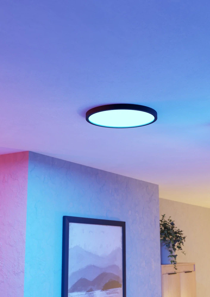 Eglo ZIGBEE 901725 FUEVA 6-Z - Stropní LED kulaté RGB svítidlo ovládané ovladačem, nebo z mobilní aplikace, LED 17,5W, Ø 39cm, IP44