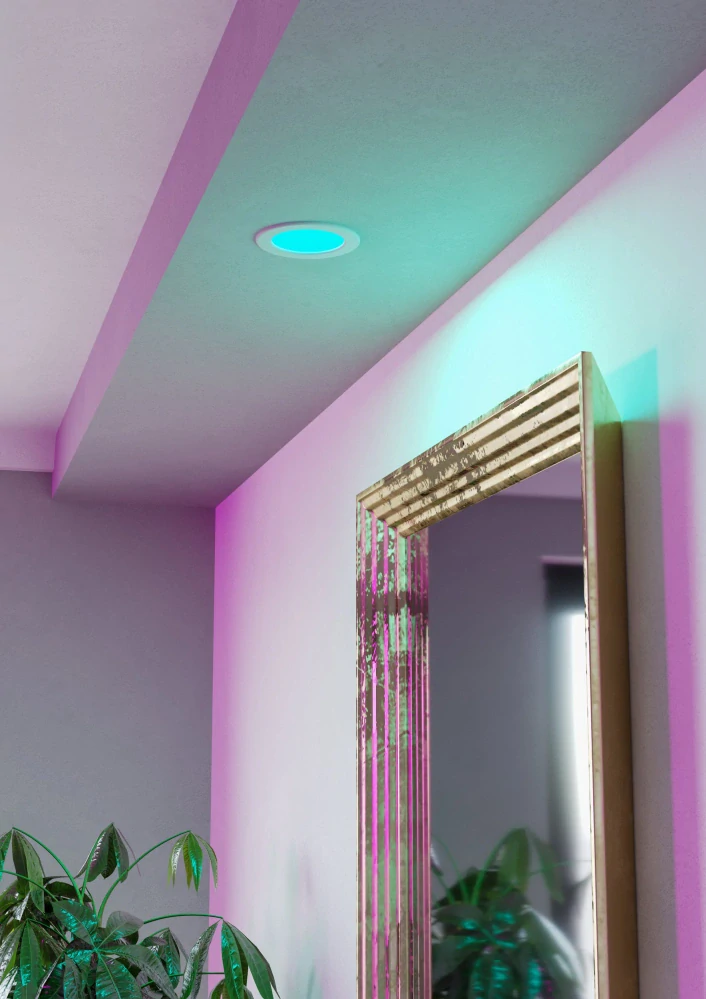 Eglo 901431 FUEVA 6-Z - LED podhledové RGB svítidlo ovládané ovladačem, nebo z mobilní aplikace, LED 5W, Ø 12cm