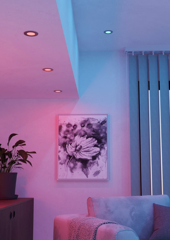 Eglo 901434 FUEVA 6-Z - 3 ks LED podhledových RGB svítidel ovládaných ovladačem, nebo z mobilní aplikace, LED 3 x 2,8W, Ø 8,8cm