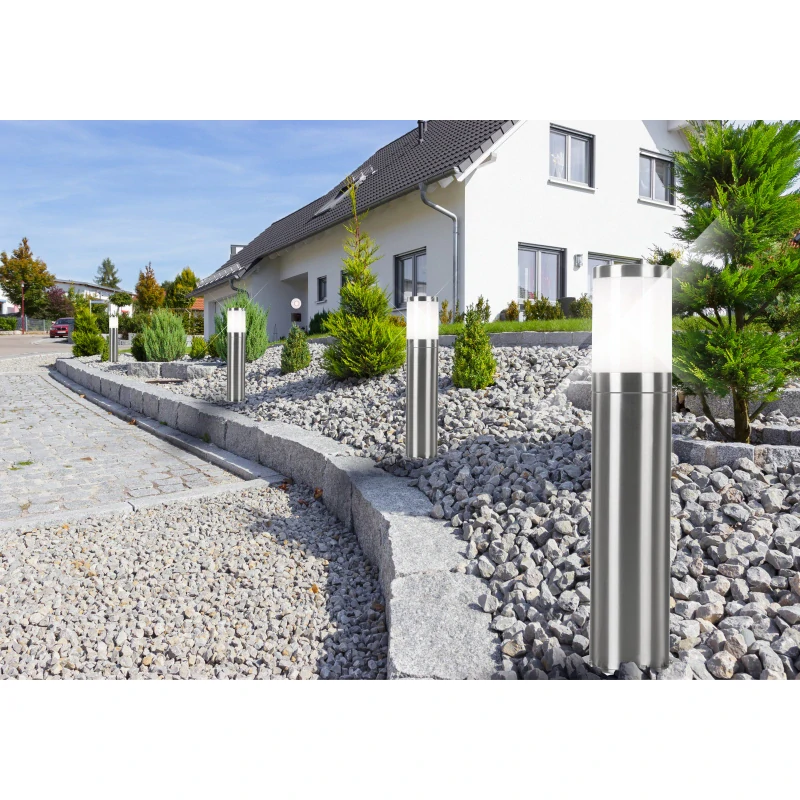 Globo 32016 XELOO - Venkovní stojací lampa v nerezové oceli, 1 x E27, IP44, 80cm