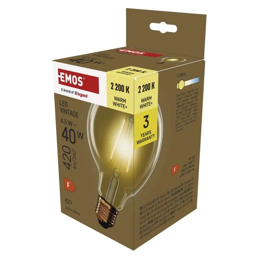 Emos Z52032 DECO VINTAGE BULB - Retro LED dekorativní žárovka G95, 4,5W, 2200K