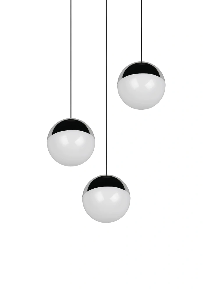 Trio Leuchten R33553306 SENTA - Závěsné svítidlo nad jídelní stůl se stínidly v lesklém chromu, LED 15W, 4000K