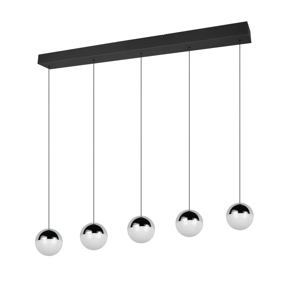 Trio Leuchten R33555106 SENTA - Závěsné svítidlo nad jídelní stůl se stínidly v lesklém chromu, LED 25W, 4000K, 114cm