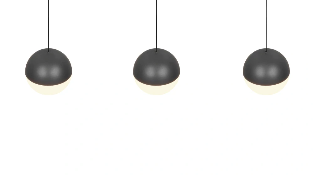 Trio Leuchten R33553142 SENTA - Závěsné svítidlo nad jídelní stůl se stínidly v antracitové barvě, LED 15W, 3000K, 62cm