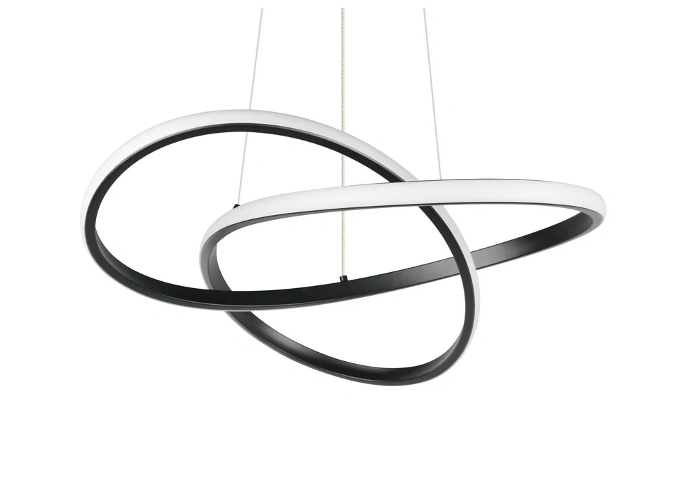 Trio Leuchten R33111132 MANSA - Závěsný lustr nad jídelní stůl v černé barvě, LED 36W, 3000K, 4200lm, 50cm průměr