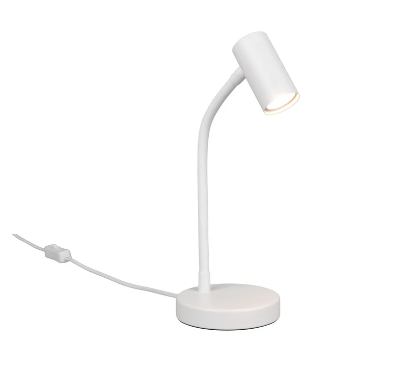 Trio Leuchten R56851031 TARYN - Stolní čtecí nebo pracovní lampička v bílé barvě, 1 x GU10 MINI, 28cm