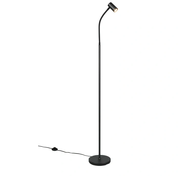Trio Leuchten R46851032 TARYN - Stojací čtecí lampa v černé barvě, 1 x GU10 MINI, 133,5cm