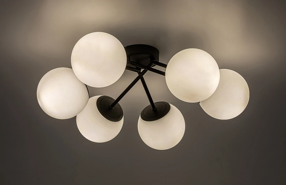 Rabalux 71294 MEDUZA - Stropní černý lustr se šesti rameny, 6 x E14, 55cm