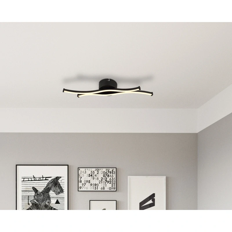 Globo 67336-12 BOYD - Moderní LED stropní lustr v černé barvě, LED 12W, 3000K , 47,5cm