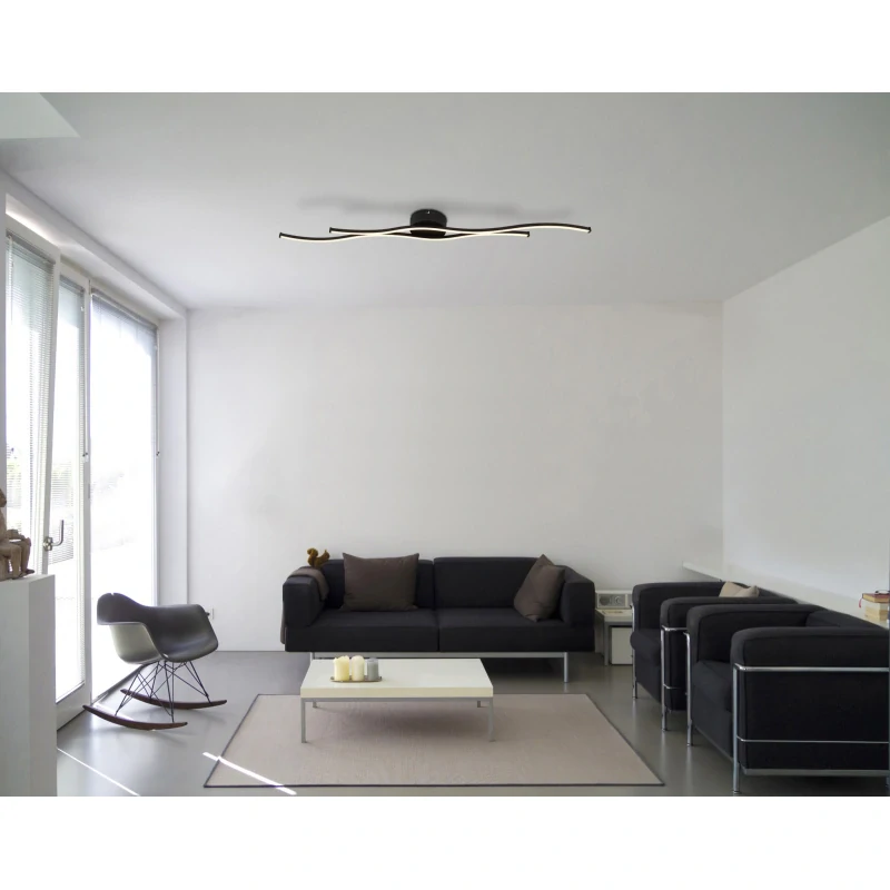 Globo 67336-30 BOYD - Moderní LED stropní lustr v černé barvě, LED 30W, 3000K , 110,4cm