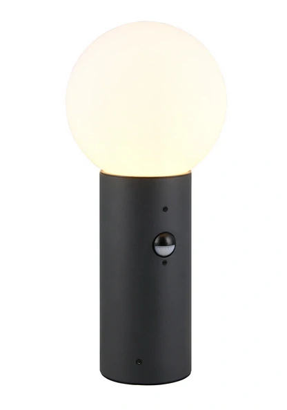 Trio Leuchten 569869142 MURES - Stojací zahradní lampa s čidlem v antracitové barvě, 1 x E27, IP44, 40cm